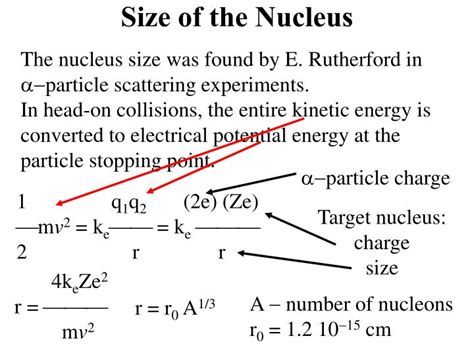 Size of the Nucleus .